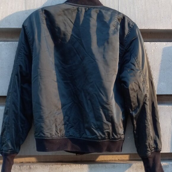 Forever 21 "Au Revoir" Black (greenish) Bomber Jacket (S) - Picture 14 of 16